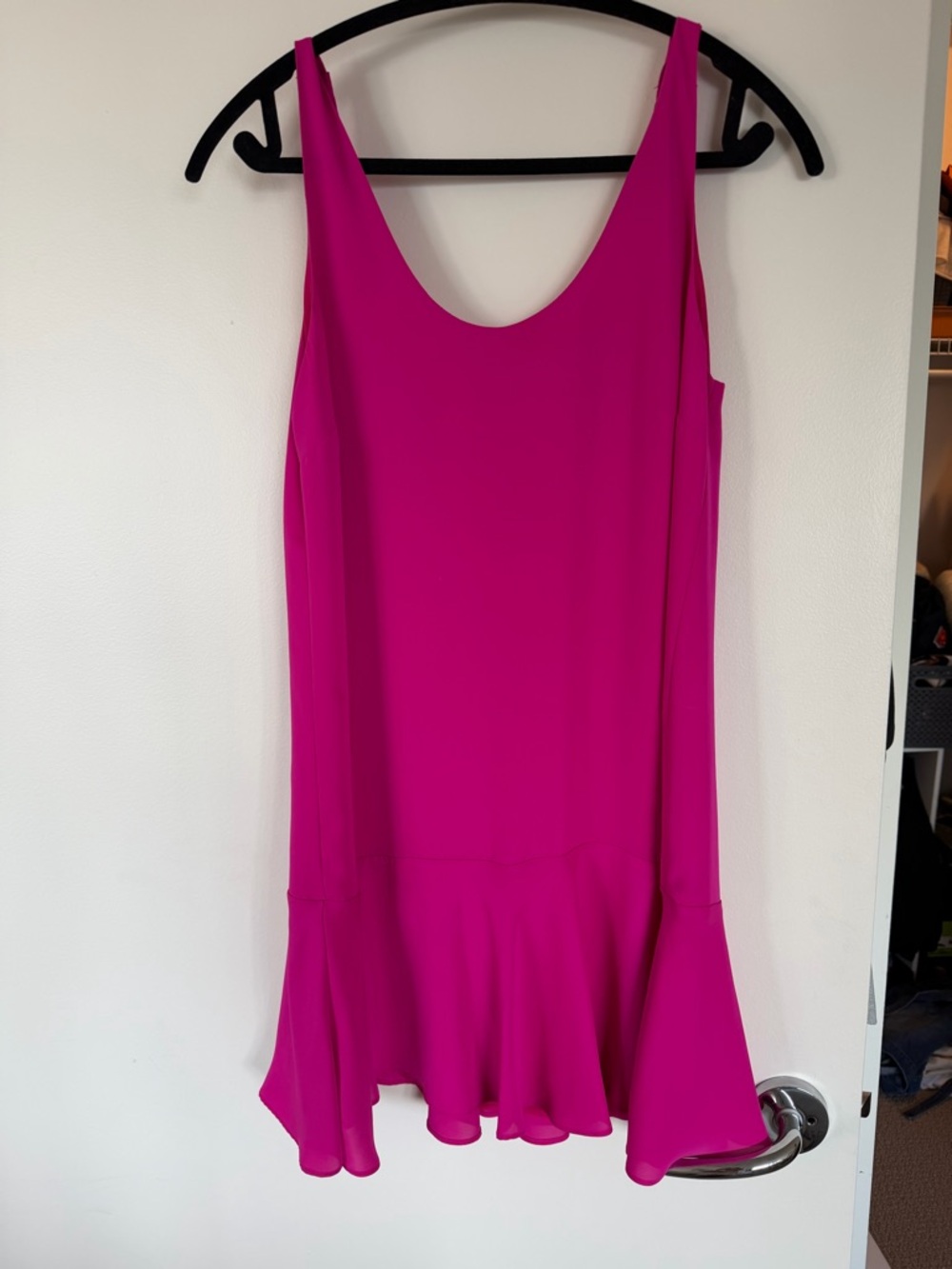 Amanda uprichard Hot Pink Sleeveless Ruffle Hem Dress